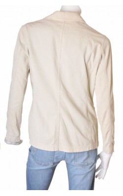 Blazer din catifea reiata stretch Sand, marime L