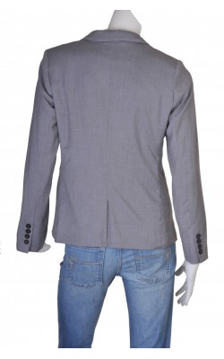 Blazer gri H&M, captuseala bleu, marime 44