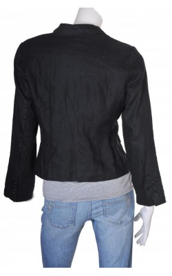 Blazer negru panza de in Tara, marime 44
