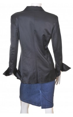 Blazer satin negru vascoza si lana Laura Biagiotti, marime 44 
