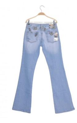 Blugi bleu cu broderie Mis Vivi, marime 36