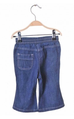 Blugi navy cu broderie Tiny Ted, cusaturi roz, 6-9 luni