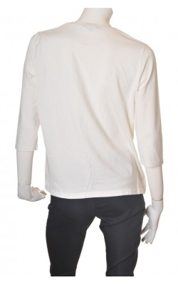 Bluza alba cu imprimeu Classic by Cecillia, marime XL