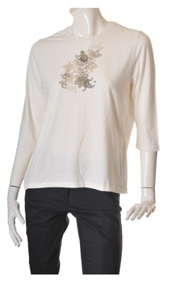 Bluza alba cu imprimeu Classic by Cecillia, marime XL