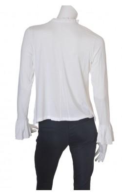 Bluza alba Cubus, guler volan, marime 40