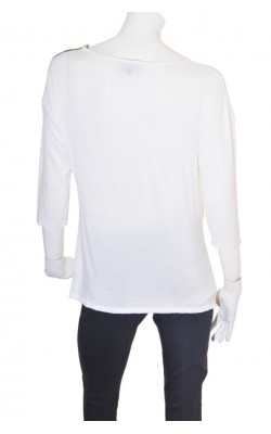 Bluza alba guler drapat Sorbet, marime L