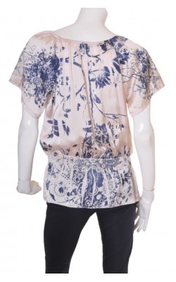 Bluza bej imprimeu bleumarin Lifetime, marime 38