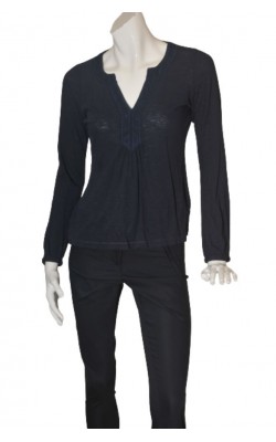 Bluza bleumarin guler brodat Days like This, marime 36