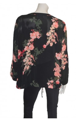 Bluza cu fermoar Zizzi, vascoza cu print floral, marime XXXL