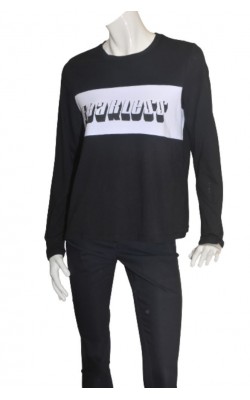 Bluza neagra cu imprimeu Flat Top, marime 46