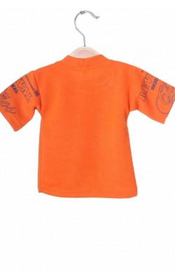 Bluza oranj cu imprimeu fata, 6-9 luni
