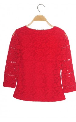 Bluza rosie dantela Lindex, 10-12 ani