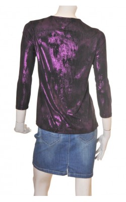 Bluza satin stretch Celina Exclusive, dark plum, marime 48/50