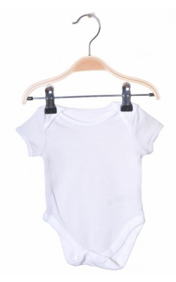 Body alb cu dungi gri George, 0-3 luni, 5.5 kg