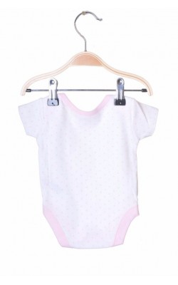Body alb cu roz Nutmeg, 0-1 luni, 3.5 kg