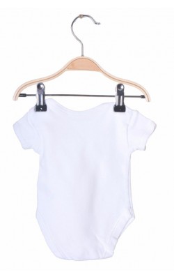 Body alb maneca scurta George, 0-3 luni, 5.5 kg