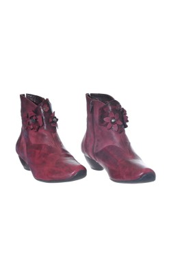 Botine bordeaux Think!, piele naturala, marime 37