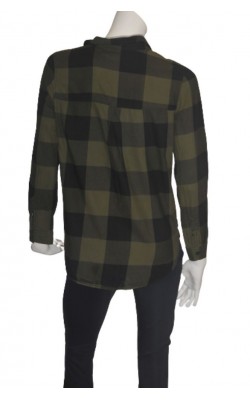 Camasa H&M, negru cu verde militar, marime 34