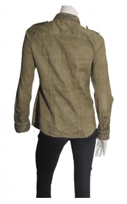 Camasa kaki Zara Trf, epoleti cu paiete, marime 40/42