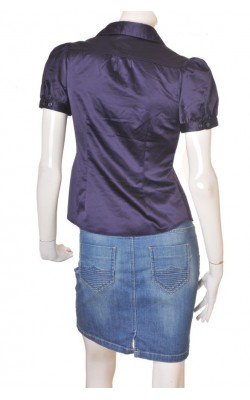 Camasa mov satin H&M, croi cambrat, marime 38