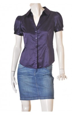 Camasa mov satin H&M, croi cambrat, marime 38