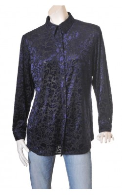 Camasa neagra cu print mov Xlnt by Kappahl, marime XL