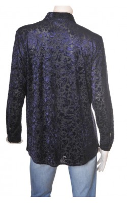 Camasa neagra cu print mov Xlnt by Kappahl, marime XL