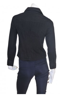 Camasa neagra din bumbac Sara Louise, croi cambrat, marime 36