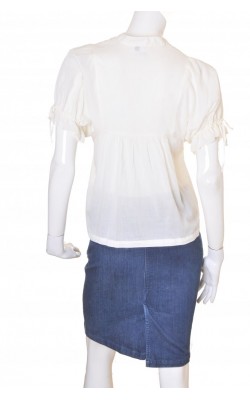 Camasa alba cu pense decorative H&M, marime 34