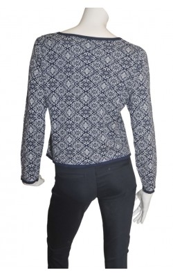 Cardigan bleumarin cu alb Zavanna, bumbac, marime 42