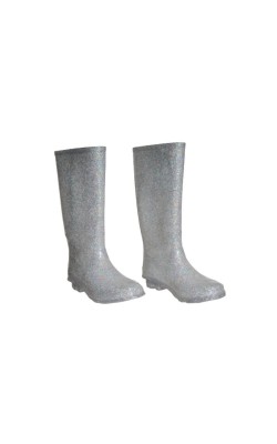 Cizme cauciuc Primark, argintii, marime 35