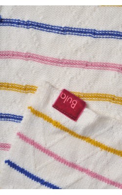 Fular alb in dungi multicolore Bula