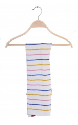 Fular alb in dungi multicolore Bula