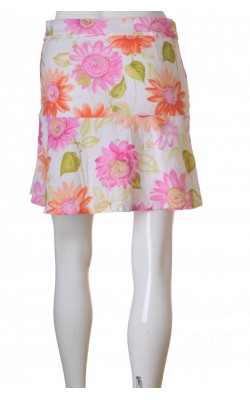 Fusta alba de in cu imprimeu floral H&M, marime 38