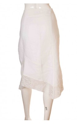 Fusta alba din panza de in H&M Hennes, marime 44