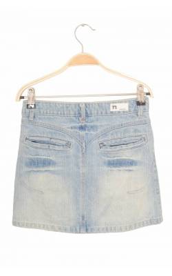 Fusta denim bleu prespalat Noise, talie ajustabila, 12 ani