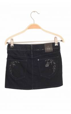 Fusta denim bleumarin cusaturi fir metalic H&M, 11 ani
