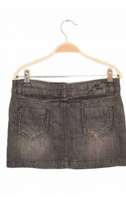 Fusta denim negru prespalat C&A Here&There, 12 ani