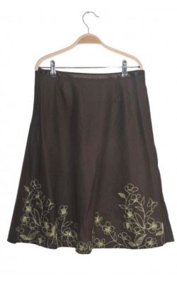 Fusta din bumbac subtire cu broderie H&M, marime 36