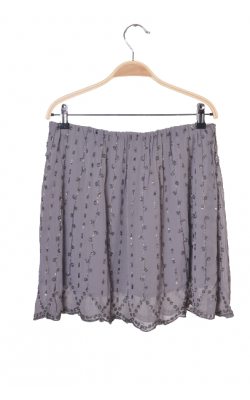 Fusta gri Culture, broderie margele, marime 38