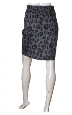 Fusta gri petrol H&M, animal print, marime 40