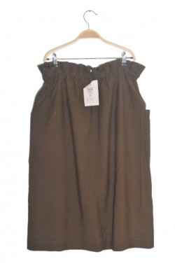 Fusta kaki Only Carmakom nasturi in fata, marime 48