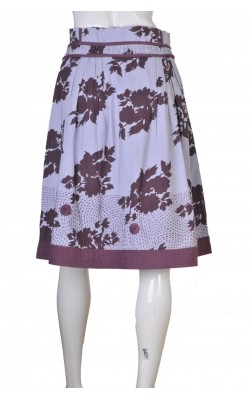 Fusta lila cu print floral si broderie Lysgaard, marime S