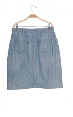 Fusta New Line by Mac Scott, denim cu print floral, marime 40