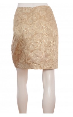 Fusta satin texturat auriu Pas Dk, marime 42