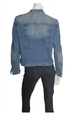 Geaca denim Carla F, guler si maneci brodate, marime XL