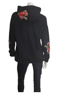 Hanorac negru brodat Adyn, marime 46