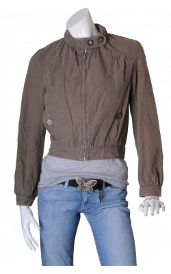 Jacheta taupe din bumbac Bruuns Bazaar, marime 38