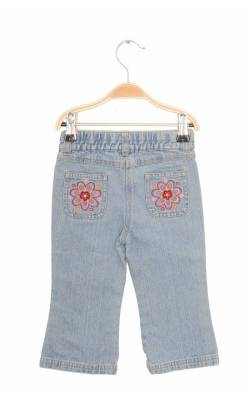 Jeans bleu cu flori brodate Friends, 18 luni