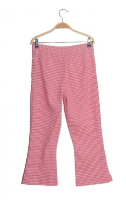 Pantaloni 3/4 Linnea, patratele albe si roz, marime 38